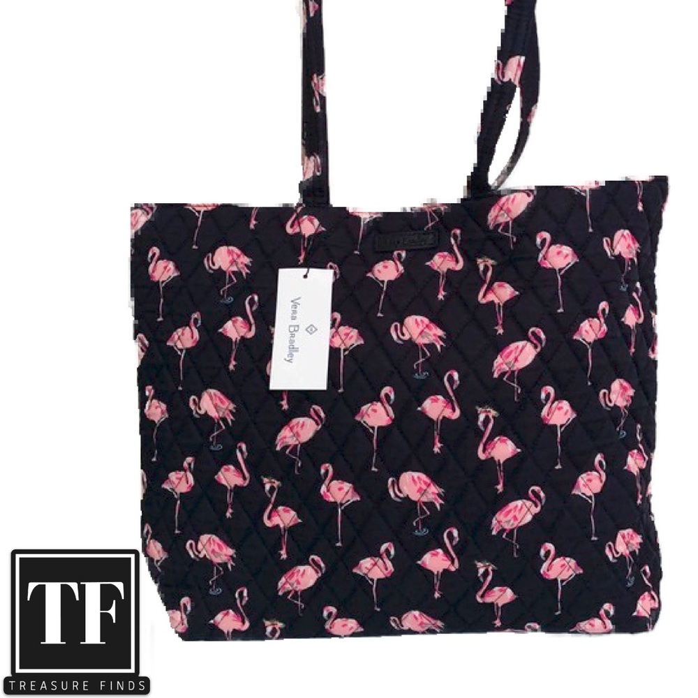 VERA BRADLEY ESSENTIAL TOTE BAG FLAMINGO
